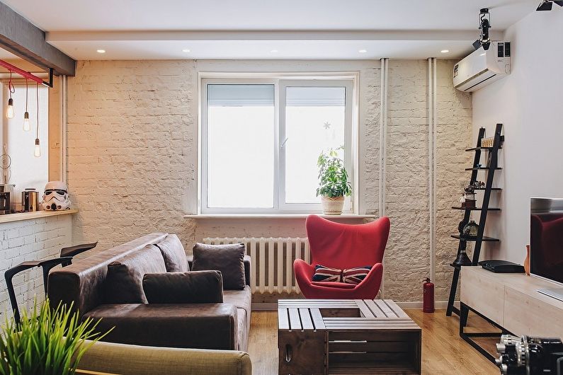 Loft style apartment for a young couple, 70 m2