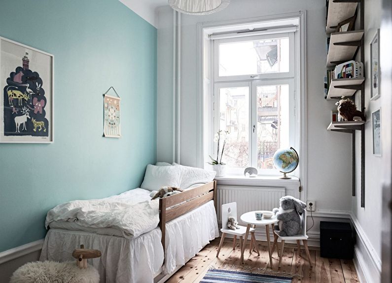 Design of a small Scandinavian-style children's room