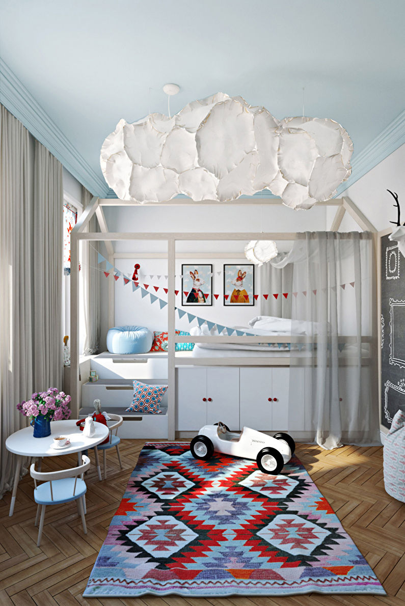 Ceiling design in a small children's room