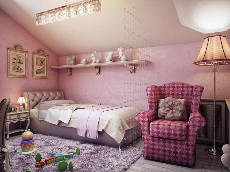 Design of a little nursery for a girl - photo