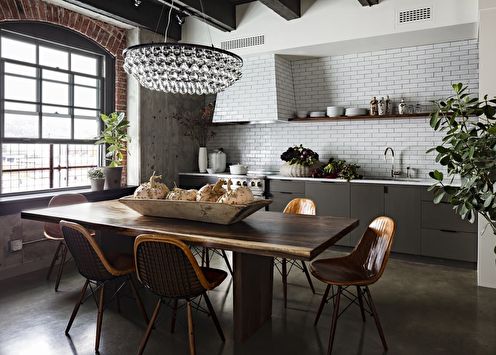 Loft style kitchen: 40 ideas for design and renovation