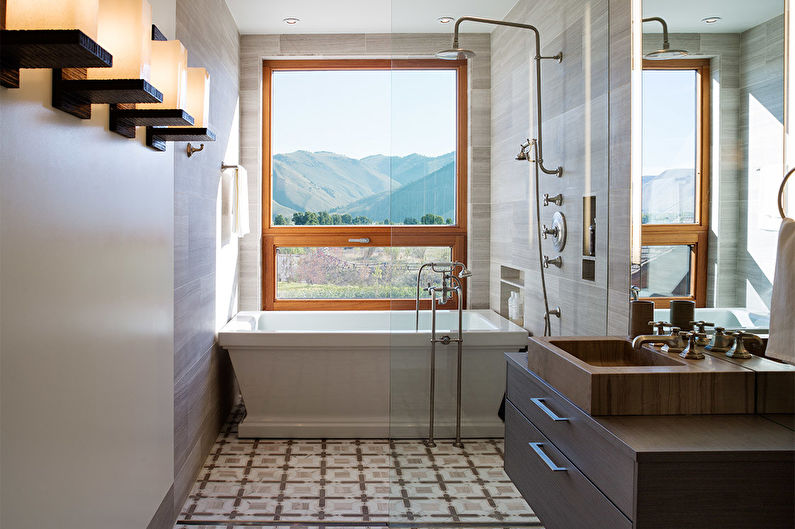 Narrow Bathroom Design - Floor Finish