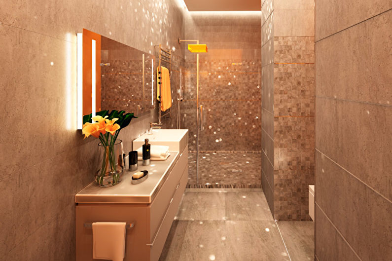 Narrow Bathroom Design - Wall Decoration