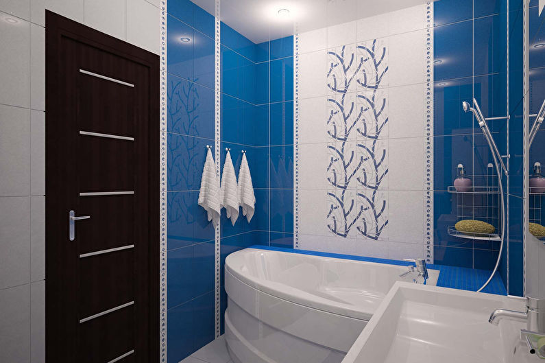 Diseño interior de un baño estrecho - foto