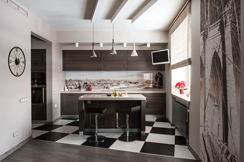 Design de interiores de cozinha com ilha - foto