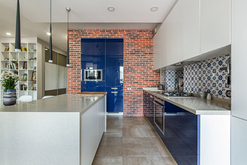 Design de interiores de cozinha com ilha - foto