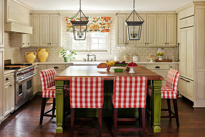 Kitchen interior design with island - photo