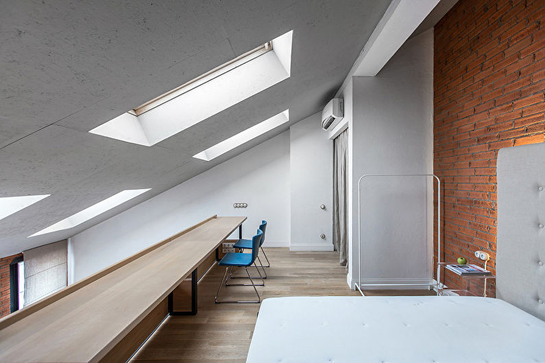 White Loft Style Bedroom - Interiørdesign