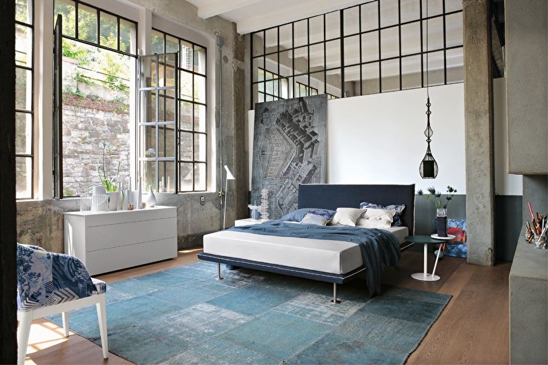 Conception de chambre de style loft - Décor et textile