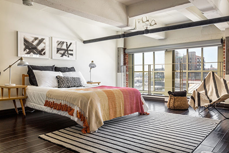 Loft style bedroom interior design - photo