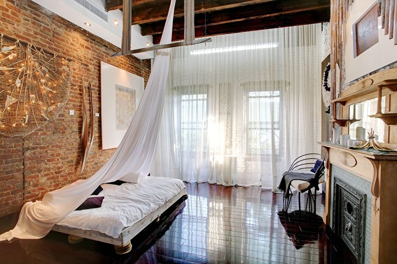 Loft style bedroom interior design - photo