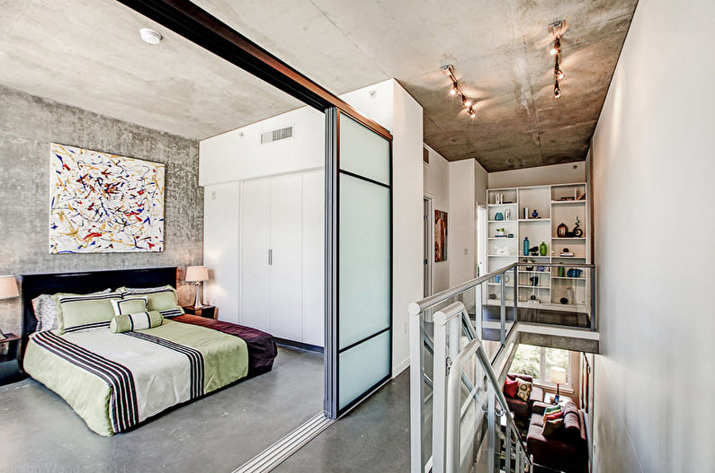 Loft style bedroom interior design - photo