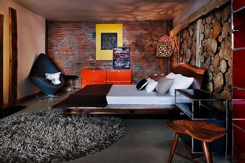 Design d'intérieur de chambre de style loft - photo