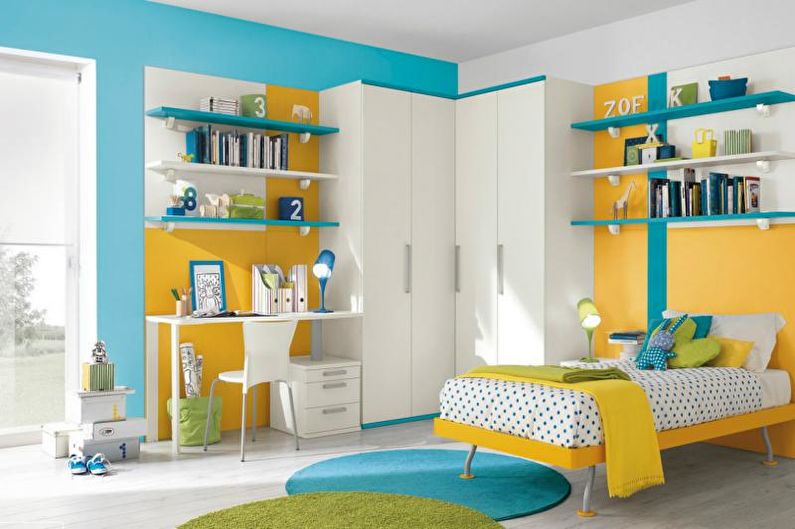 La combinación de colores en el interior de la habitación de los niños - foto