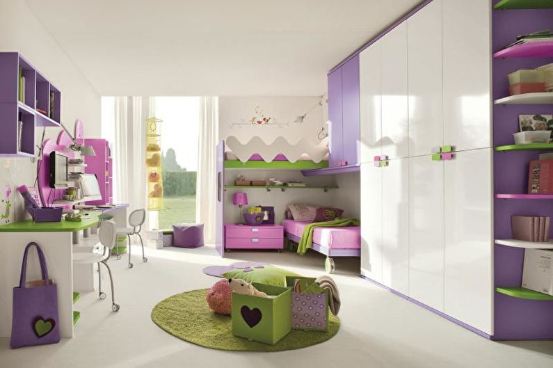 La combinación de colores en el interior de la habitación de los niños - foto