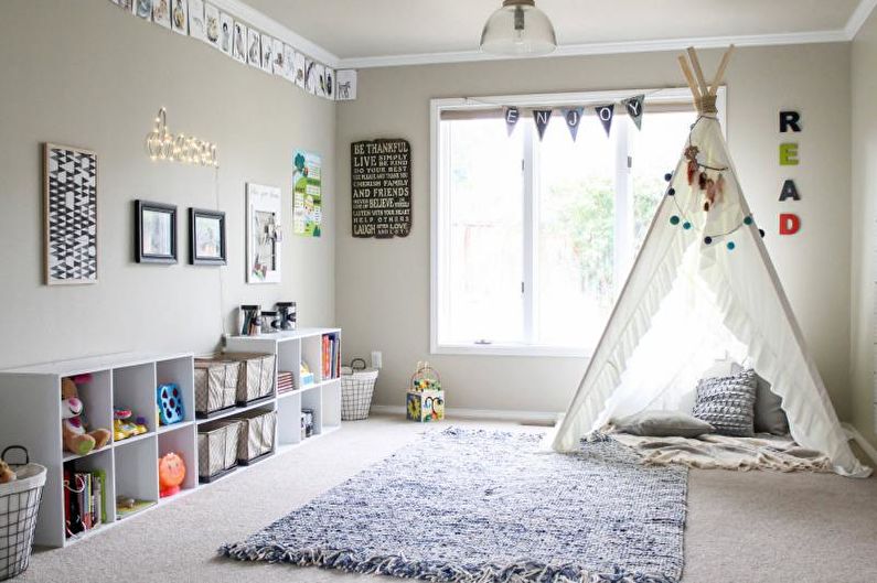 La combinaison de couleurs à l'intérieur de la chambre des enfants - photo