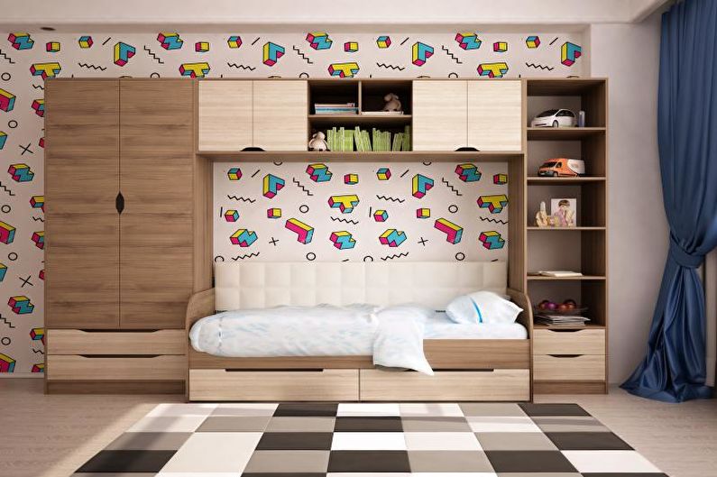 De combinatie van kleuren in het interieur van de kinderkamer - foto