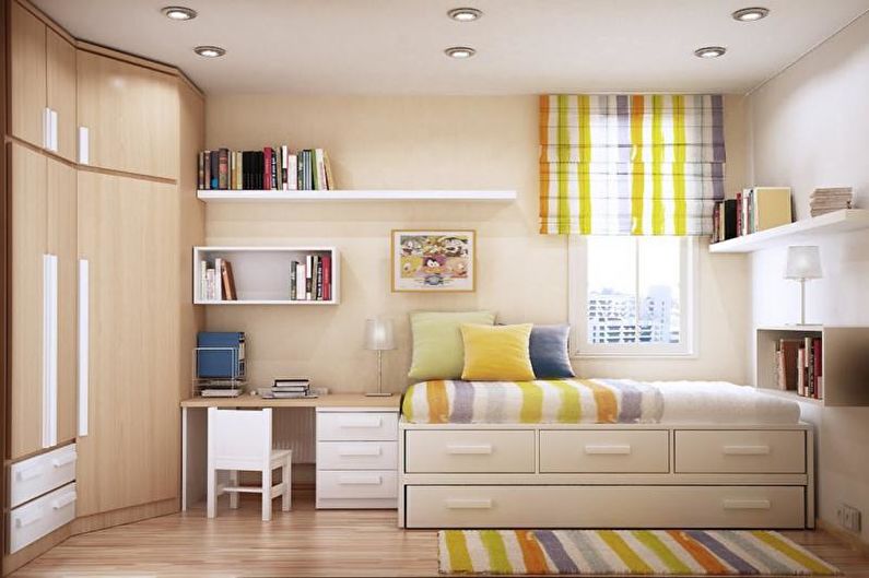 La combinación de colores en el interior de la habitación de los niños - foto