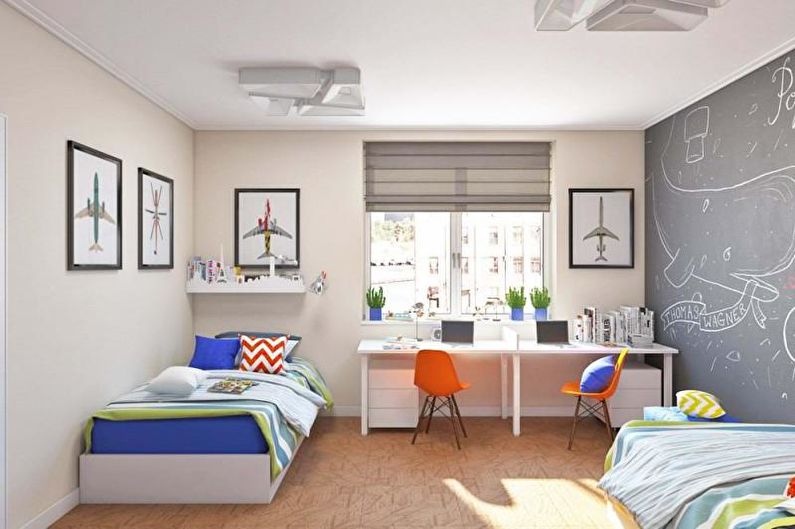 La combinación de colores en el interior de la habitación de los niños - foto