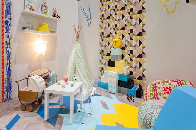 La combinación de colores en el interior de la habitación de los niños - foto