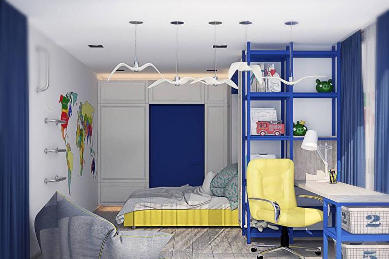 La combinación de colores en el interior de la habitación de los niños - foto