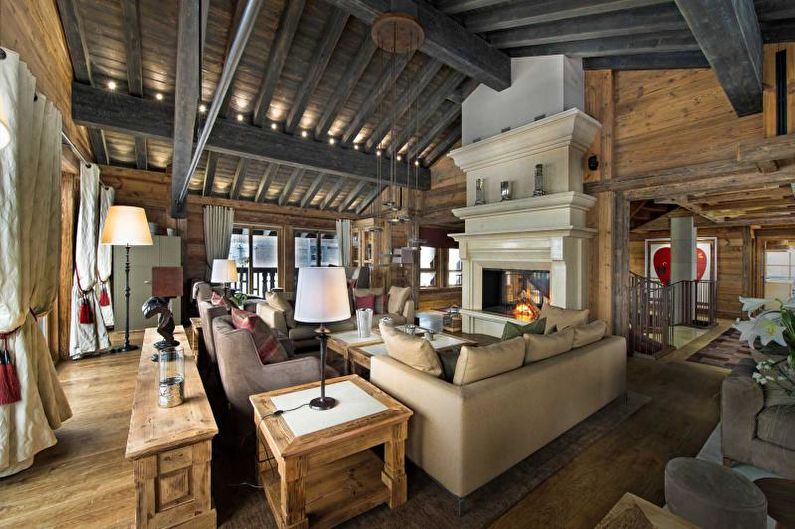 Aménagement intérieur d'un chalet ou d'une maison de campagne - photo