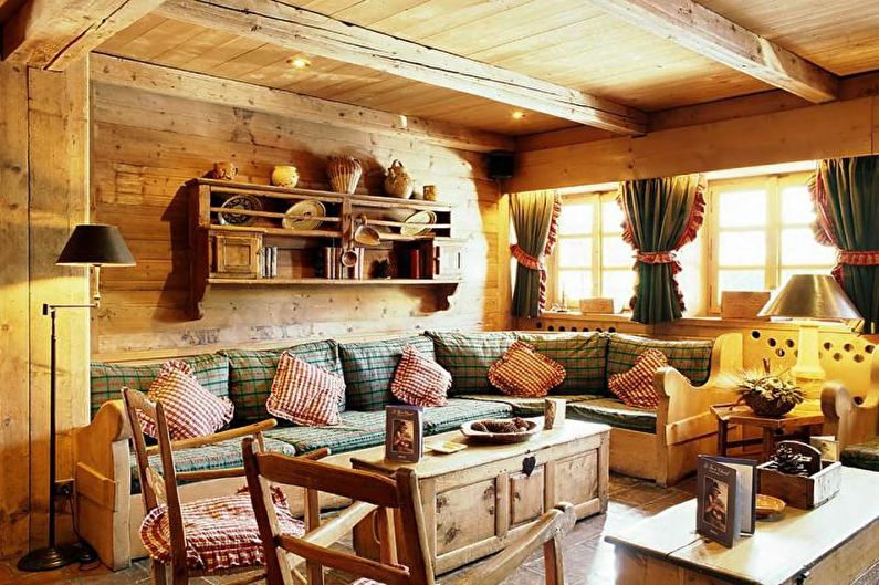 Interior design of a cottage or a country house - photo