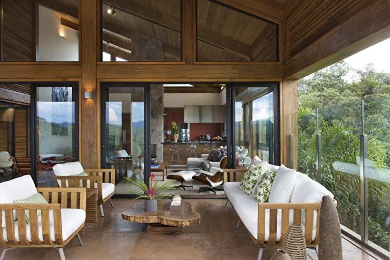 Design de interiores de uma casa de campo ou casa de campo - foto