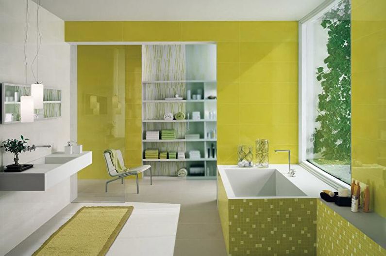 Combinations of colors in the interior of the bathroom - Color wheel