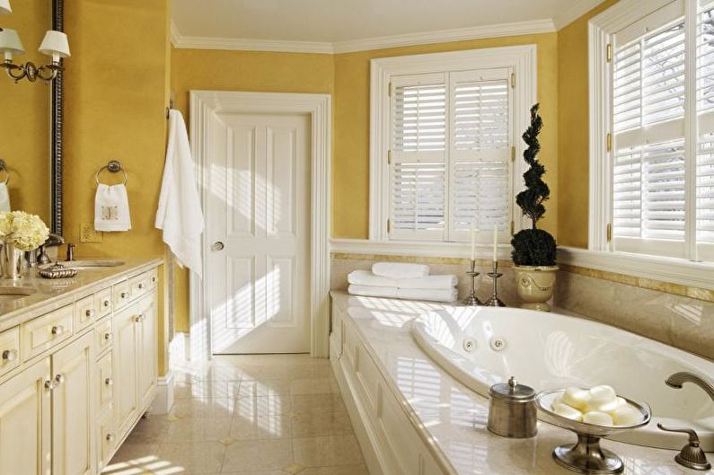 Combinations of colors in the interior of the bathroom - Warm colors