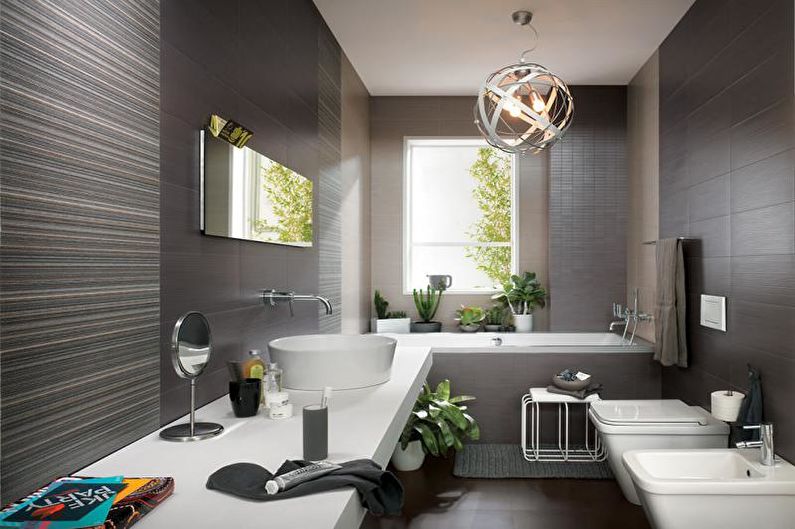 Combinations of colors in the interior of the bathroom - Cold tones