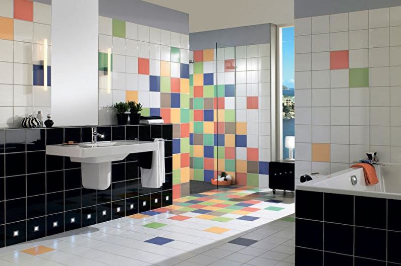 La combinación de colores en el interior del baño - foto