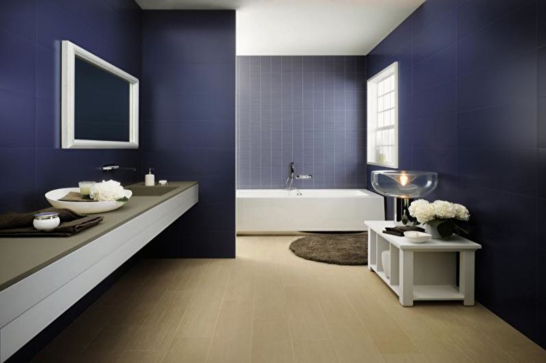 The combination of colors in the interior of the bathroom - photo