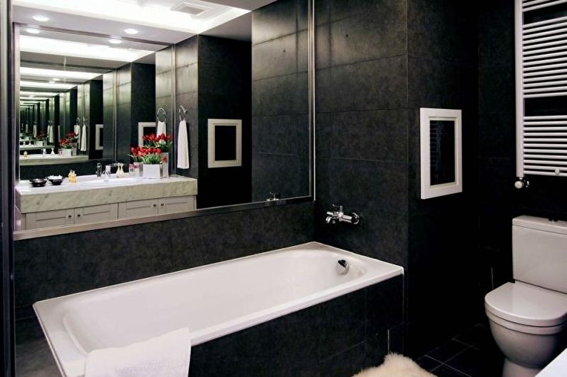 The combination of colors in the interior of the bathroom - photo