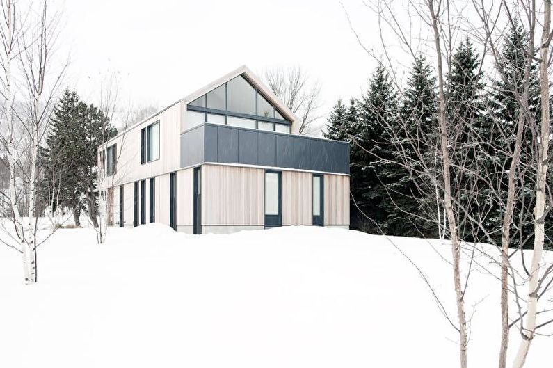 Façade d'une maison de campagne de style scandinave - photo