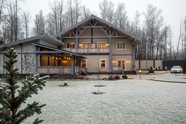 Veranda för ett hus i skandinavisk stil - foto