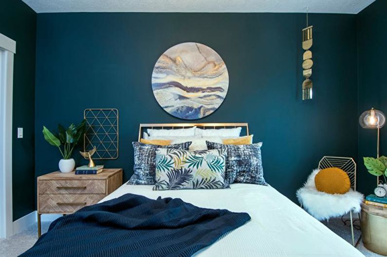 Quarto azul esverdeado - Design de interiores 2018