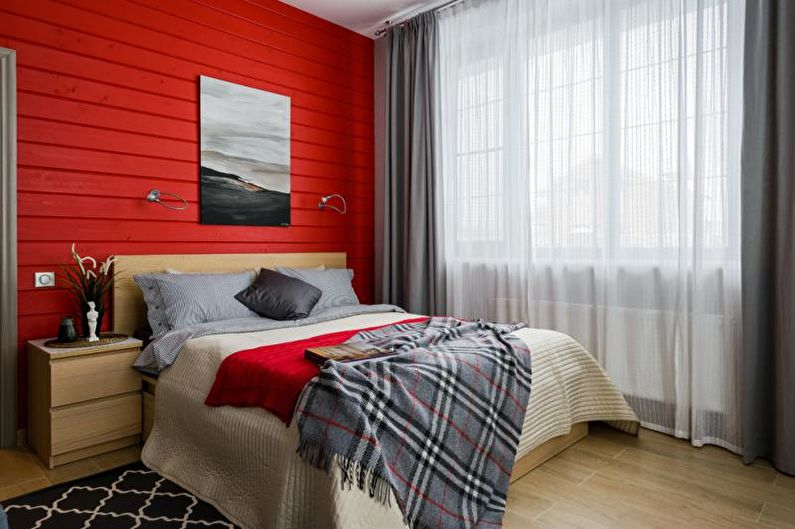 Dormitorio rojo - Diseño de interiores 2018