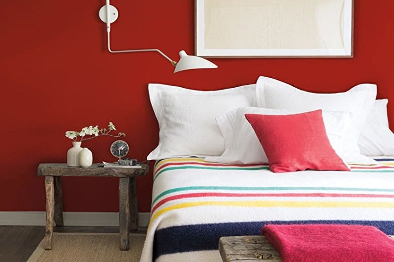 Dormitorio rojo - Diseño de interiores 2018