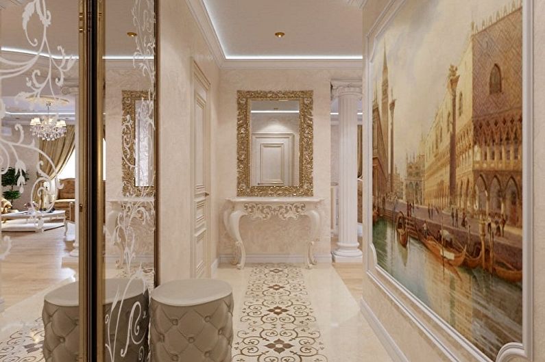 Hallway - Design of an apartment in a classic style