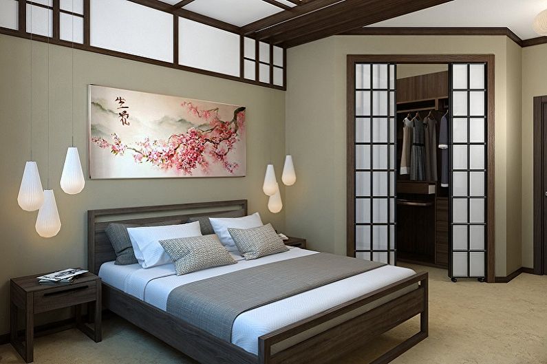 Bedroom 15 sqm in Japanese style - Interior Design