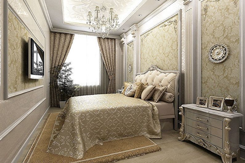 Bedroom 15 sqm in classical style - Interior Design