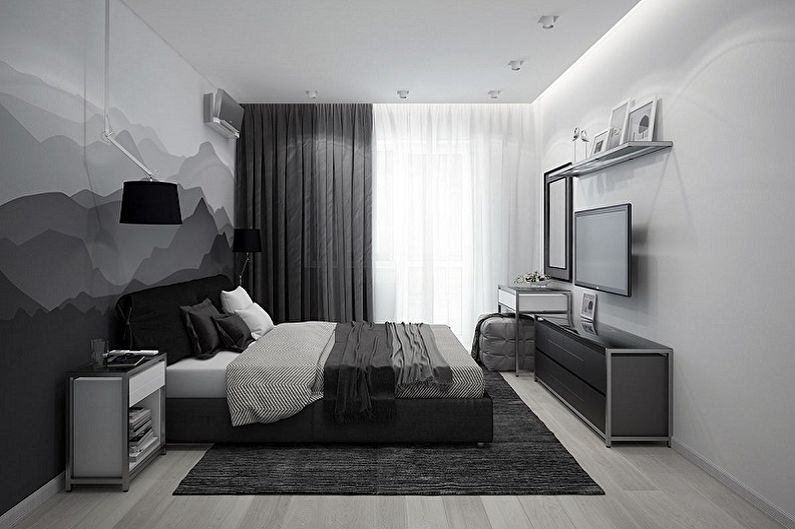 O design interior do quarto é de 15 m². - Foto