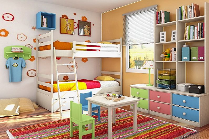 Diseño de una habitación infantil pequeña - Soluciones de color