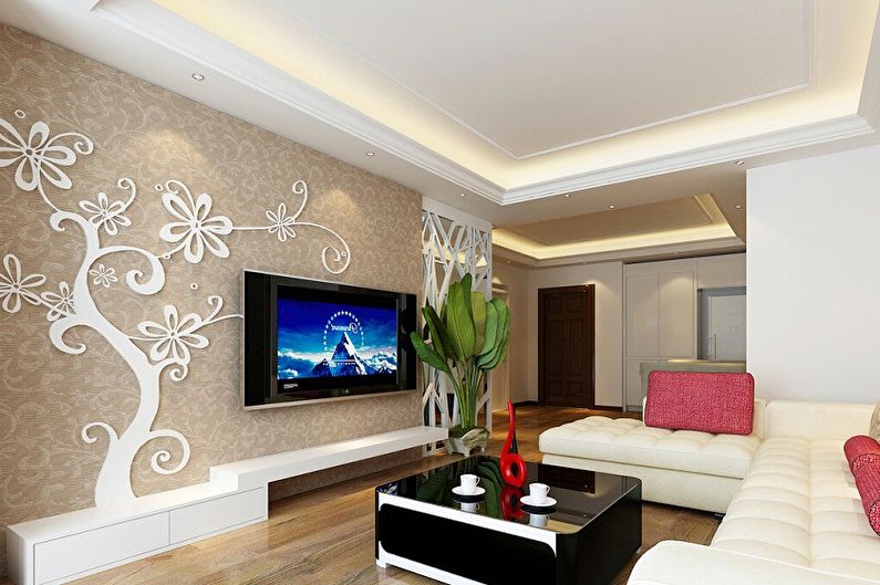 Living room design 12 sq.m. - Color solutions