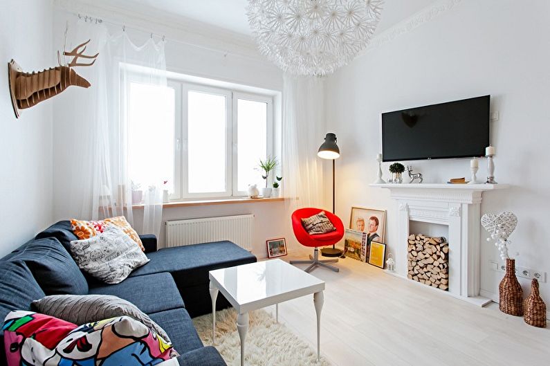 Woonkamer 12 m² in Scandinavische stijl - Interior Design