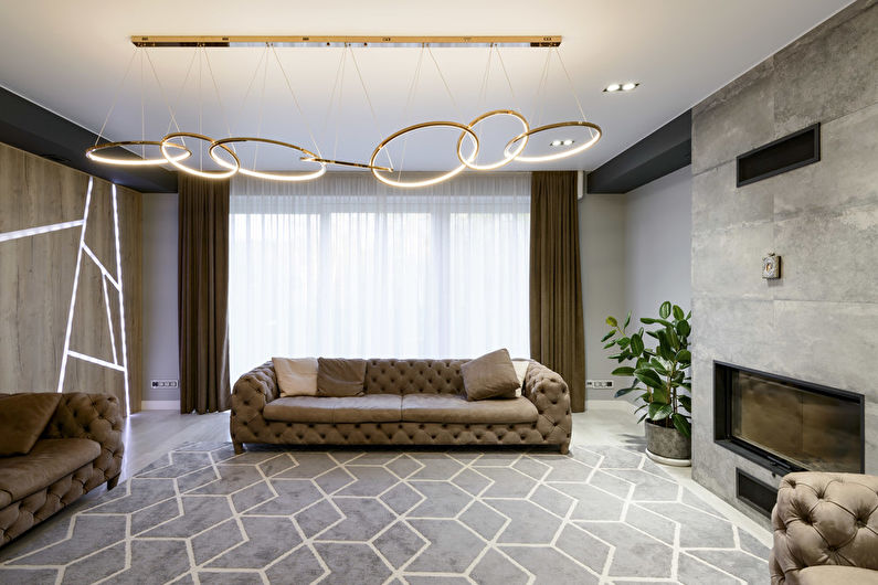 Modern tarzda oturma odası, 40 m2