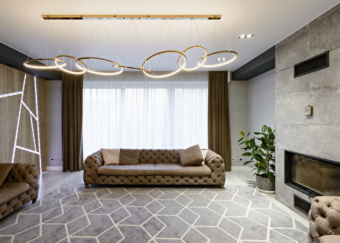 Dzīvojamā istaba modernā stilā, 40 m2