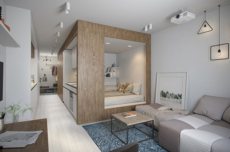 Design studio apartment 29 m2, St. Petersburg