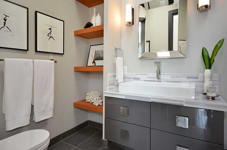 Storage systems in a small bathroom